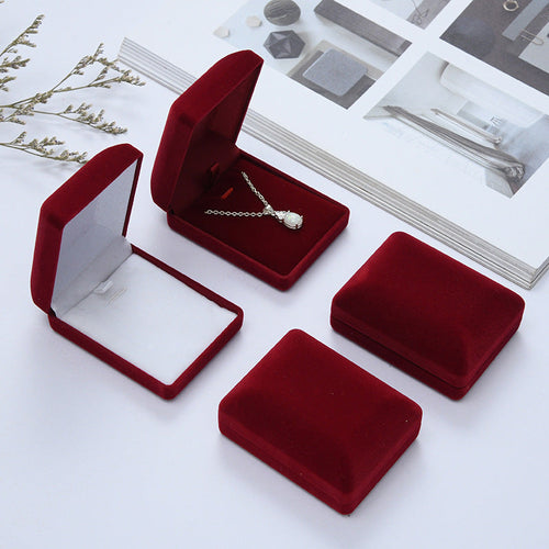 Wholesale high-end velvet pendant jewelry box, plush velvet earring