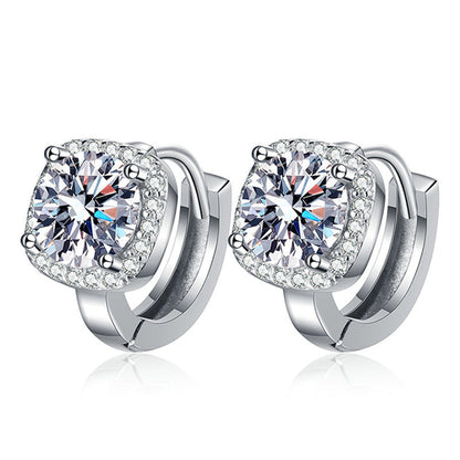 Cross-border S925 Silver Earrings Moissanite Earrings Classic