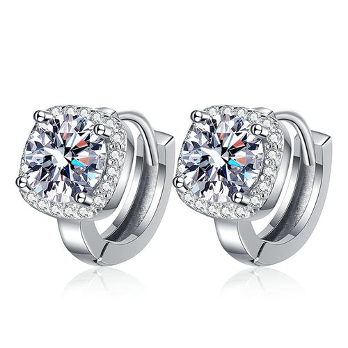 Cross-border S925 Silver Earrings Moissanite Earrings Classic