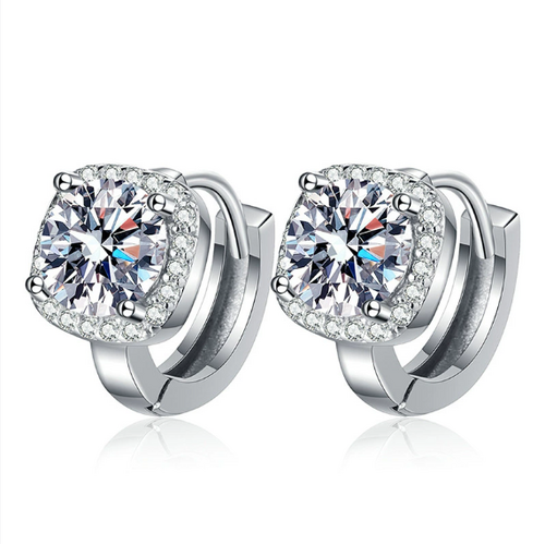 Cross-border S925 Silver Earrings Moissanite Earrings Classic